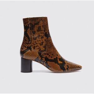 NEW Sandro Luka Snakeskin Print Heeled Boot size 36